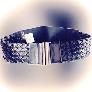 BCBGMaxAzria | braided wide black belt with stretch | excellent condition | S